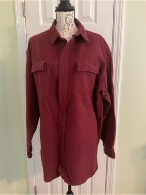 L.L. Bean Men's Overshirt Jacket in Burgundy